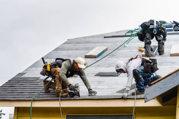 Professional Emergency Roof Repair technician working in Perkinsville, NY